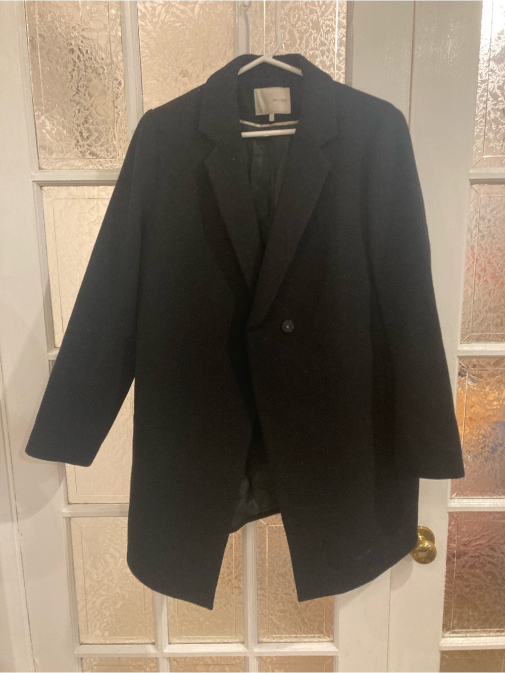 Black Wool Coat Oak and Fort